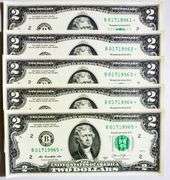 (5) Superb Crisp 2013 $2 Star Replacement Notes New York-Consecutive!
