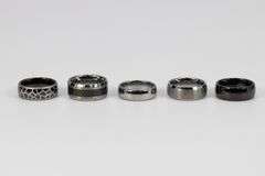 Lot of 5 Size 9 Tungsten Carbide Rings in Various Styles