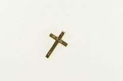 14K Yellow Gold Vintage Diamond Cross Christian Faith Charm/Pendant