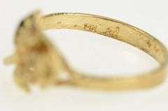 14K Yellow Gold 3D Rose Flower Romantic Valentine Promise Ring