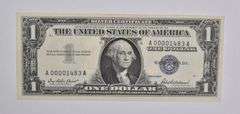 1957 $1 US Silver Certificate Blue Seal Fancy Serial Number - LOW