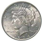 1934 Peace Silver Dollar