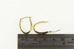 14K Yellow Gold 17.7mm Oval Vintage Classic Simple Hoop Earrings