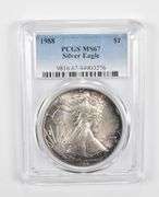 MS67 1988 American Silver Eagle - PCGS Insane Tone!