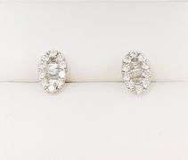 Oval Diamond 18k White Gold Earrings