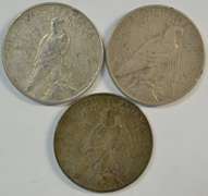 3 Better date Peace Silver Dollars: 1923-D, 1926-D, & 1935-S