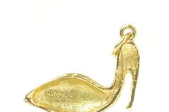 14K Yellow Gold Diamond Cut Pelican Coastal Shore Bird Charm/Pendant
