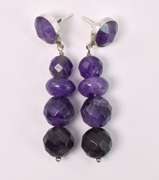 Stunning Purple Amethyst Earrings In Sterling Silver