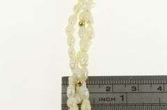 14K Yellow Gold 3.7mm Pearl Layered Beaded Retro Vintage Necklace