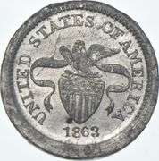 1863 Patriotic Indian Head Civil War Token - F-92/198e - R9