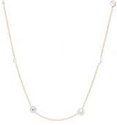 2.39ctw European Cut Diamond Station Necklace in 18K