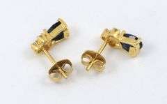 Pretty Pear Shape Sapphire Earrings