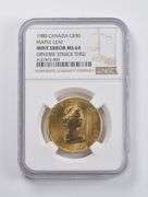 MS64 Error 1980 Canada $50 Gold Maple Leaf 1 Oz OBV Struck Thru NGC