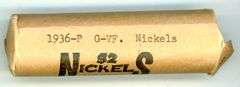 Wrapped Roll of Buffalo Nickels