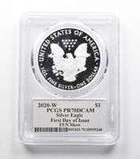PR70DCAM 2020-W American Silver Eagle FDOI FUN Signed Cleveland PCGS