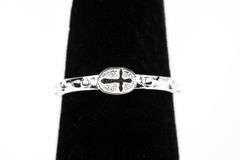 14k White Gold Cross Ring Size 6