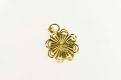 14K Yellow Gold M Ornate Scalloped Monogram Name Letter Charm/Pendant