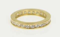 14K Yellow Gold Classic Cubic Zirconia Eternity Anniversary Band Ring