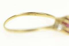 14K Yellow Gold Marquise Natural Ruby Diamond Accent Vintage Ring