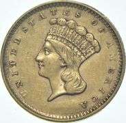 1857 $1 Indian Princess Head Gold Dollar Piece