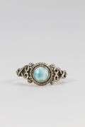 Sterling Silver Natural Larimar Gemstone Ring Size 6