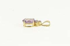 14K Yellow Gold Amethyst Diamond Cluster Accent Vintage Charm/Pendant