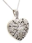 0.50ctw Diamond Heart Locket Pendant Necklace in 14K