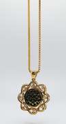 Ravishing 46.00CTS Cabochon-Cut Star Ruby & 3.94CTW White Sapphire Pendant Necklace in Gold Plated S