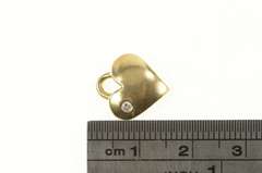 14K Yellow Gold Curvy Diamond Inset Love Symbol Romantic Charm/Pendant
