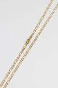 14k Yellow Gold Solid Pave Figaro Link Chain 2.6mm Necklace 16"
