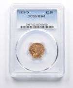 MS62 1914-D $2.50 Indian Head Gold Quarter Eagle PCGS