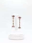 Tasteful Pink Tourmaline and Diamond Danglling Earrings in 18K White Gold