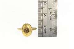 14K Yellow Gold Oval Victorian Domed Engagement Setting Ring