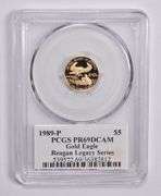 PR69DCAM 1989-P $5 American Gold Eagle 1/10 Oz Gold Signed Reagan PCGS