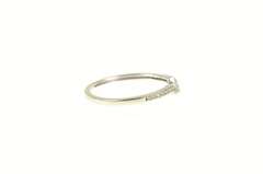 10K White Gold Curved Contour Diamond Wedding Band Ring