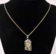 Heavenly Jesus Pendant Necklace In 14K Yellow Gold