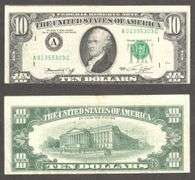 $10 1974 FRN=Cutting Error=Crisp Extremely Fine