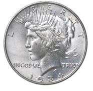 1934-D Peace Silver Dollar