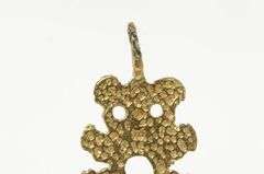 14K Yellow Gold Diamond Cut Teddy Bear Stuffed Animal Charm/Pendant