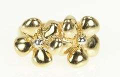 14K Yellow Gold Daisy Flower Puffy Groovy Vintage Statement Ring