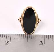 Vintage Black Onyx Ring In Yellow Gold