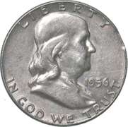 1956 Franklin Half Dollar Clip Error