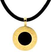 Bvlgari Tondo Reversible Onyx Pendant Necklace in 18K and Steel