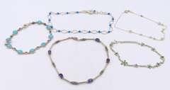 Group Lot of 4 Vintage 925 Sterling Silver Anklet