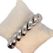 14K WHITE GOLD TWISTED HANDMADE BRACELET