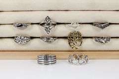 Sterling Silver Curated Ring Assortment Various Sizes & Styles (10 Ring Lot)
