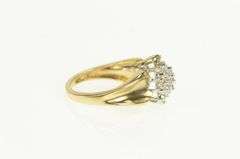 10K Yellow Gold Marquise Diamond Vintage Cluster Statement Ring