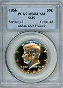 1966 Kennedy Silver Clad SMS Half Dollar in PCGS MS66CAM