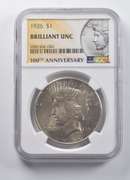 BU 1926 Peace Silver Dollar 100th Anniversary NGC