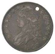 1827 Capped Bust Half Dollar SQ2 Holed